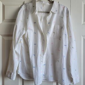 Maurices Size 1 Womens Plus Sunglasses Motif Cotton Button Up